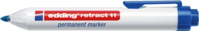 edding retract 11 Permanentmarker, ohne Kappe, mit Druckmechanik, 1 Stück, blau