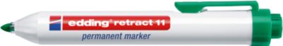 edding retract 11 Permanentmarker, ohne Kappe, mit Druckmechanik, 1 Stück, grün