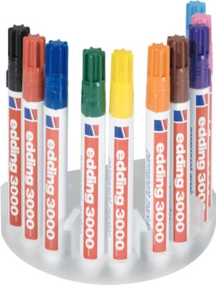 EDDING Systembox Permanent-Marker 3000, inkl. 10 Marker, farbig sortiert