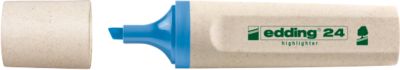 edding Textmarker 24 EcoLine, zu 90 % aus nachwachsenden Rohstoffen, Blauer Engel, nachfüllbar, Schreibfarbe blau, 10 Stück