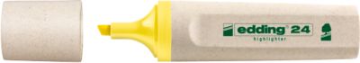 edding Textmarker 24 EcoLine, zu 90 % aus nachwachsenden Rohstoffen, Blauer Engel, nachfüllbar, Schreibfarbe gelb, 10 Stück