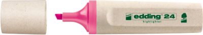 edding Textmarker 24 EcoLine, zu 90 % aus nachwachsenden Rohstoffen, Blauer Engel, nachfüllbar, Schreibfarbe rosa, 10 Stück