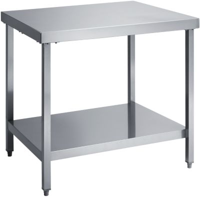 Edelstahl-Arbeitstisch, mit Boden, 1200 x 700 x 850 mm