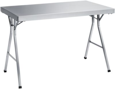 Edelstahl-Arbeitstisch mit klappbarem Fussgestell, 1400x600x850 mm