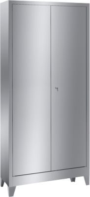 Edelstahl-Flügeltürenschrank, 2-türig, mit 4 Füßen, B 1000 x T 400 x H 1950 mm