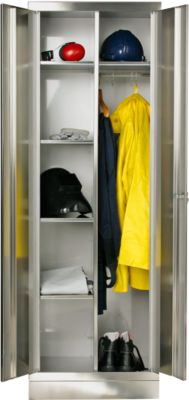 Edelstahl-Spinde, B 600 mm, Füße