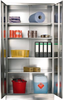 Edelstahl-Universalschrank mit 4 Böden, 1950 x 500 x 500 mm