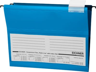 Eichner Hängetaschen, für Formate bis Din A4, PVC, 10 Stück, blau