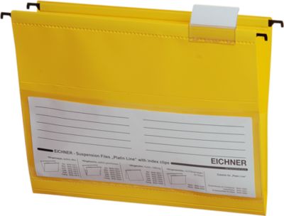 Eichner Hängetaschen, für Formate bis Din A4, PVC, 10 Stück, gelb