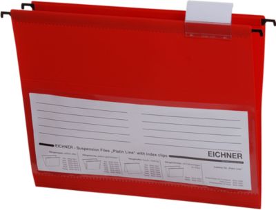 Eichner Hängetaschen, für Formate bis Din A4, PVC, 10 Stück, rot
