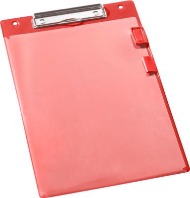 EICHNER Klemmbrett Klemmfix, DIN A4, Kunststoff, mit Klarsichttasche, A4, rot, 10 Stück