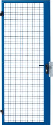 Einflügeltür, für Gittertrennsystem, Türanschlag rechts/links, B 850 x H 2070 mm, mit Einsteckschloss, blau