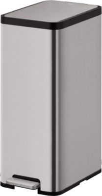 EKO Treteimer Ecomaid, 45 Liter, fingerabdruckfest, Kunststoff-Inneneimer, B 286 x T 428 x H 753 mm, Edelstahl mattgrau