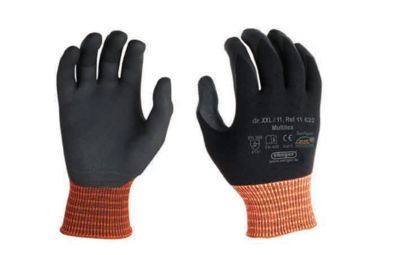 Elastan-Strickhandschuh Multitex, mit Nitril Mikroschaum-Beschichtung, 12 Paar, Größe L