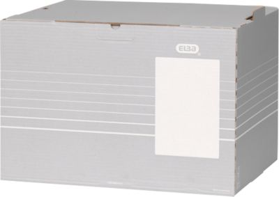 Elba Archivcontainer Tric, bis A4, Frontklappe, B 473 x T 325 x H 360 mm, Wellpappe, grau, 10 Stück