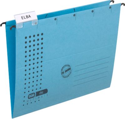 ELBA chic® ULTIMATE Hängemappen, für Formate bis DIN A4, seitlich offen, blau