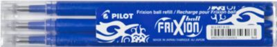 Ersatzminen PILOT, für Tintenroller FRIXION, 0,4 mm Strichstärke, radierbar, 3 Stück, blau