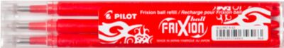 Ersatzminen PILOT, für Tintenroller FRIXION, 0,4 mm Strichstärke, radierbar, 3 Stück, rot