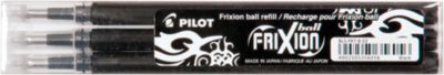 Ersatzminen PILOT, für Tintenroller FRIXION, 0,4 mm Strichstärke, radierbar, 3 Stück, schwarz