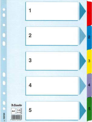 Esselte Karton-Register Mylar, Zahlen 1-5
