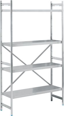 Etagère de base, acier inoxydable, étagères fermées, L 1200 x P 400 mm