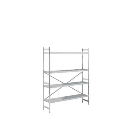 Etagère de base, acier inoxydable, étagères fermées, L 1500 x P 400 mm