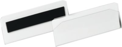 Etikettentasche Durable Hard Cover, magnetisch, scannertauglich, B 100 x H 38 mm, PET-Hartfolie, transparent