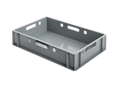 Euro Box Fleischkasten, lebensmittelecht, Inhalt 25,3 L, geschlossene Version, grau