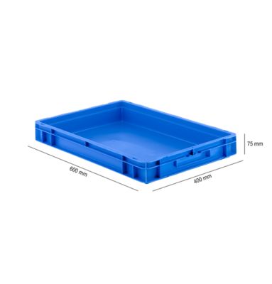 Euro Box Serie EF 6070, aus PP, Inhalt 14,3 L, geschlossene Wände, Unterfassgriff,  blau