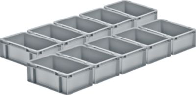 Euro Box SSI Schäfer EF 3120, 4,2 l, L 300 x B 200 x H 120 mm, grau, 10 Stück
