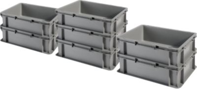 Euroboxen Serie EF 4120, ohne Deckel, 10,1 L, grau, 7 Stück