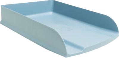 Exacompta Briefablage Combo Styli Autentik, A4+, aus recyceltem Kunststoff, stapelbar, Etikettenhalter, 6er-Set, blaugrau