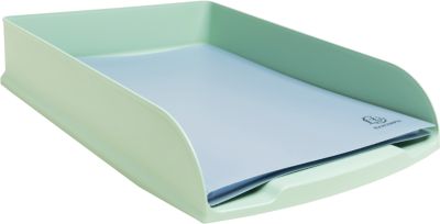 Exacompta Briefablage Combo Styli Autentik, A4+, aus recyceltem Kunststoff, stapelbar, Etikettenhalter, 6er-Set, salbei