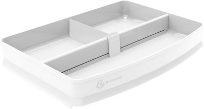 Exacompta Combo Top Aufbewahrungsmodul, mit variablen Trennwänden, passend für Briefablagen 255 mm, Kunststoff, B 255 x T 360 x H 70 mm, weiß
