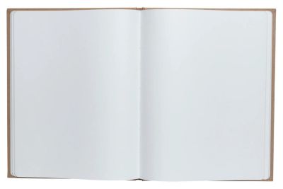 Exacompta Gästebuch Graphik Kraft 270x220 mm, 100 Seiten Clairefontaine blanko, Goldschnitt, Goldlinie, Kristallbox