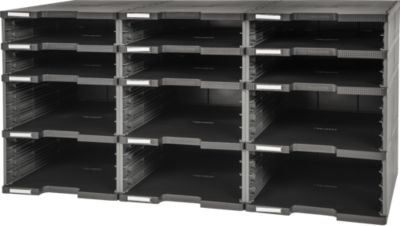 Exacompta MODULODOC Dokumentenablage 12 Fächer (6x56/6x110 mm), Etikettenhalter, Schubladen nachrüstbar, 25 Jahre Garantie