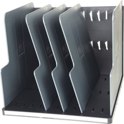 Exacompta Modulotop Sorter A4+ EcoBlack Schwarz/Grau, 5 Trennplatten, Etikettenhalter, Recycling, Blauer Engel