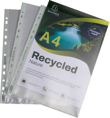 Exacompta Prospekthüllen Forever®, aus Recycling-Polypropylen, genarbt, 120µ, für DIN A4, 25 Stück