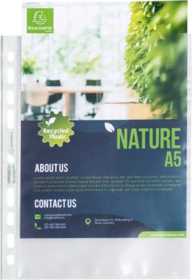 Exacompta Prospekthüllen Forever®, aus Recycling-Polypropylen, genarbt, 60µ, für DIN A5, 50 Stück