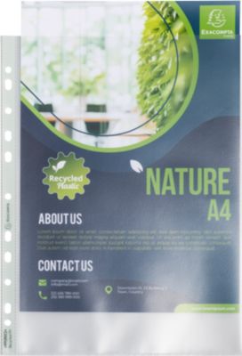 Exacompta Prospekthüllen Forever®, aus Recycling-Polypropylen, genarbt, 90µ, für DIN A4, 50 Stück