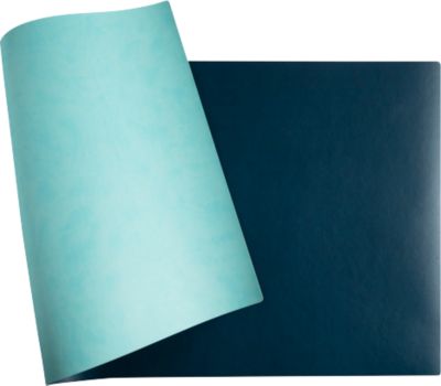 Exacompta Schreibunterlage 430 x 900 mm, zweifarbig, PU-Kunstleder, rollbar, rutschfest & abwischbar, Made in France, für Büro & Homeoffice, tropic/blaugrün