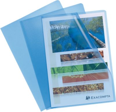Exacompta Sichthülle, DIN A4, genarbt, 100 Stück, blau