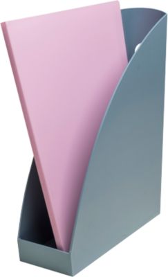 Exacompta Stehsammler Mag-Cube, A4+, aus recyceltem Kunststoff, skandinavisches Design, stabiles Griffloch, 6 Stück, blaugrau
