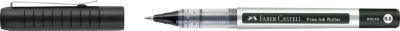 Faber Castell Tintenroller Free Ink Micro, Schreibfarbe schwarz, Strichstärke 0,5 mm, mit Sichtfester und Metallclip, Recycling-Kunststoff, 1 Stück