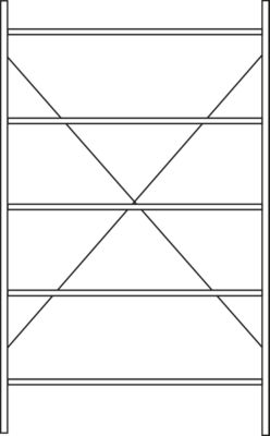 Fachbodenregal SSI Schäfer R3000, Grundregal, 5 verzinkte Böden, Tiefe 500 mm, Fachlast 250 kg, B 1345/1315 x H 1960 mm