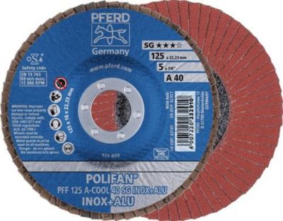 Fächerscheibe POLIFAN A-COOL SG INOX+ALU D.125mm K.A-40, 10 Stück