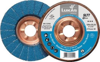 Fächerscheibe SLTT Z Power D.125mm K.60 fl.INOX ZK LUKAS, 10 Stück