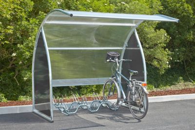Fahrrad-Unterstand Mottez B800VNO, für 6 Fahrräder oder Motorräder, erweiterbar, B 2240 x T 2210 x H 2200 mm, schwarz