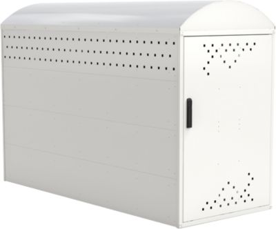 Fahrradgarage BikeBox 1 B mit Bogendach, verkehrsweiss RAL 9016
