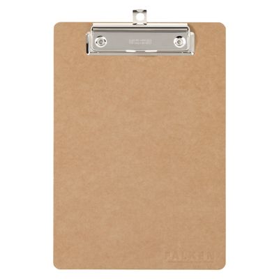 Falken Klemmbrett Pure Nature, A5, für 50 Blatt, mit Aufhängeöse, FSC®-Buchbinderpappe und Metall, naturbraun, 1 Stück